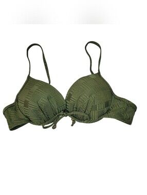 Athena Olive Green Textured Underwire Bikini Top Size 12